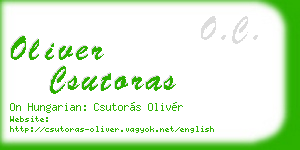 oliver csutoras business card
